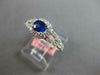 ESTATE .99CT DIAMOND & AAA SAPPHIRE 14KT WHITE GOLD 3D CLASSIC HALO LOVE RING