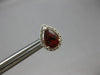 2.41CT DIAMOND & AAA GARNET 14K WHITE GOLD PEAR SHAPE & ROUND HALO STUD EARRINGS