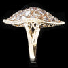 LARGE 3.7CT WHITE & PINK DIAMOND 18KT YELLOW GOLD 3D MULTI SHAPE FILIGREE RING