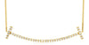 ESTATE .35CT DIAMOND 14KT YELLOW GOLD 3D CLASSIC BAR HAPPY FACE LOVE NECKLACE
