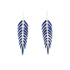 2.33CT DIAMOND & AAA SAPPHIRE 18KT WHITE GOLD 3D MULTI LEAF FUN HANGING EARRINGS
