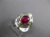 LARGE 2.17CT DIAMOND & AAA RUBY PLATINUM OVAL ROUND & BAGUETTE ENGAGEMENT RING