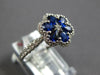 1.42CT DIAMOND & AAA SAPPHIRE 18KT WHITE GOLD 3D PEAR SHAPE & ROUND FLOWER RING