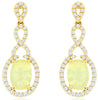 1.42CT DIAMOND & AAA OPAL 14K YELLOW GOLD OVAL & ROUND INFINITY HANGING EARRINGS