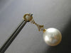 ESTATE .44CT DIAMOND & AAA SOUTH SEA PEARL 18KT YELLOW GOLD 3D HANGING EARRINGS