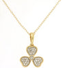 ESTATE .18CT DIAMOND 14KT YELLOW GOLD ROUND MULTI HEART FLOWER FLOATING PENDANT