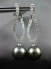 LARGE .7CT DIAMOND & AAA TAHITIAN PEARL 18K WHITE GOLD INFINITY HANGING EARRINGS