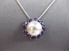 LARGE .91CT AAA AMETHYST & SOUTH SEA PEARL 14KT WHITE GOLD FUN FLOATING PENDANT