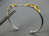 .97CT WHITE & INTENSE FANCY YELLOW DIAMOND 18K 2 TONE GOLD CUFF BANGLE BRACELET
