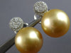 EXTRA LARGE .54CT DIAMOND & AAA GOLDEN SOUTH SEA PEARL 18KT WHITE GOLD EARRINGS