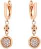 .31CT DIAMOND 18KT ROSE GOLD ROUND CLUSTER ETOILE LEVERBACK FUN HANGING EARRINGS