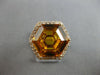 ESTATE LARGE 10.60CT DIAMOND & AAA CITRINE 14K YELLOW GOLD HEXAGON HALO FUN RING