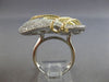 ESTATE EXTRA LARGE 2.52CT DIAMOND 14KT 2 TONE GOLD HEART SHAPE LOVE RING #28101