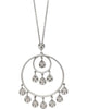 ESTATE .75CT DIAMOND 18K WHITE GOLD 3D CHANDELIER TEAR DROP FUN FLOATING PENDANT