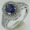 1.5CT DIAMOND & AAA SAPPHIRE 14K WHITE GOLD 3D OVAL & ROUND FRIENDSHIP LOVE RING