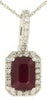 1.23CT DIAMOND & AAA RUBY 14KT YELLOW GOLD EMERALD CUT OCTAGON FLOATING PENDANT