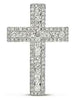 ESTATE .77CT DIAMOND 14KT WHITE GOLD CLASSIC 3 ROW ROUND CROSS FLOATING PENDANT