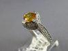 .96CT DIAMOND & AAA CITRINE 14KT WHITE GOLD ROUND FILIGREE HALO ENGAGEMENT RING