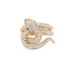 ESTATE LARGE 2.64CT DIAMOND & AAA EMERALD 18KT YELLOW GOLD 3D SNAKE FUN RING