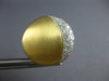 LARGE 1.5CT DIAMOND 18KT 2 TONE GOLD MATTE & SHINY CIRCULAR MOON EARRINGS #27693