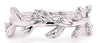 ESTATE .13CT DIAMOND 18KT WHITE GOLD 3D CLASSIC MULTI LEAF FUN RING