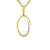 .16CT DIAMOND 18KT YELLOW GOLD ROUND GRADUATING OPEN OVAL FUN FLOATING PENDANT