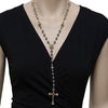LARGE & LONG AAA PINK TOURMALINE & PEARL 18KT YELLOW GOLD & 925 SILVER NECKLACE