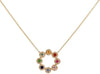 .80CT DIAMOND & AAA MULTI COLOR SAPPHIRE 14KT WHITE GOLD CIRCLE OF LIFE NECKLACE