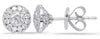 .65CT DIAMOND 14KT WHITE GOLD 3D FLOWER BEZEL FILIGREE MILGRAIN STUD EARRINGS