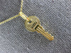 ESTATE 14KT YELLOW GOLD 3D KEY TO YOUR HEART FLOATING PENDANT #25083