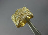 WIDE .67CT DIAMOND 14KT YELLOW GOLD MULTI LEAF MULTI ROW 3/4 ETERNITY LOVE RING