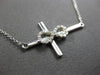 ESTATE .13CT DIAMOND 14KT WHITE GOLD 3D CLASSIC INFINITY CROSS FUN NECKLACE