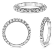 .41CT DIAMOND 14KT WHITE GOLD 3D ROUND 15 STONE 3/4TH ETERNITY ANNIVERSARY RING