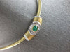 1.66CT DIAMOND & AAA EMERALD 14KT 2 TONE GOLD OVAL & ROUND SLIDER OMEGA NECKLACE