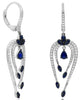 1.25CT DIAMOND & AAA SAPPHIRE 14KT WHITE GOLD DOUBLE HORSESHOE HANGING EARRINGS