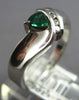 .43CT DIAMOND & AAA EMERALD 14K WHITE GOLD TRILLION & ROUND CRISS CROSS FUN RING