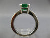2.14CT DIAMOND & AAA EMERALD 14KT WHITE GOLD 3D BAGUETTE ENGAGEMENT RING #27326