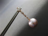 LARGE .76CT DIAMOND & AAA PINK SOUTH SEA PEARL 14K ROSE GOLD 3D JOURNEY EARRINGS