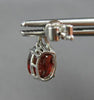 1.42CT DIAMOND & AAA GARNET 14KT WHITE GOLD 3D OVAL & ROUND FUN HANGING EARRINGS