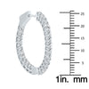 2.0CT DIAMOND 14KT WHITE GOLD 3D CLASSIC ROUND INSIDE OUT HOOP HANGING EARRINGS
