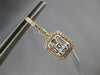 LARGE .86CT DIAMOND 18KT ROSE GOLD 3D ROUND & BAGUETTE CLUSTER HANGING EARRINGS
