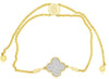 .22CT DIAMOND 14K 2 TONE GOLD 3D ROUND CLUSTER FLOWER ADJUSTABLE TENNIS BRACELET