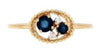 .32CT DIAMOND & AAA SAPPHIRE 14KT YELLOW GOLD 3D 4 STONE OVAL BEADED FUN RING
