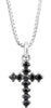 ESTATE .17CT BLACK DIAMOND 18KT WHITE GOLD 3D CLASSIC CROSS FLOATING PENDANT