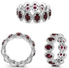 4.04CT DIAMOND & AAA RUBY PLATINUM ROUND & OVAL HALO MULTI FLOWER ETERNITY RING