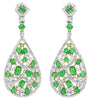 18.75CT DIAMOND & AAA EMERALD 18KT 2 TONE GOLD 3D MULTI SHAPE HANGING EARRINGS