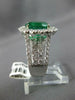 LARGE 6.76CT DIAMOND & AAA EMERALD 18K WHITE GOLD PRINCESS DIANA ENGAGEMENT RING