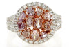 2.21CT WHITE & PINK DIAMOND 18KT WHITE & ROSE GOLD MULTI SHAPE CLUSTER HALO RING
