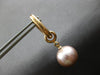 LARGE .49CT DIAMOND & AAA PINK SOUTH SEA PEARL 18KT ROSE GOLD 3D HUGGIE EARRINGS