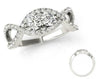 ESTATE .56CT DIAMOND 14KT WHITE GOLD 3D CLASSIC TWO STONE INFINITY LOVE RING